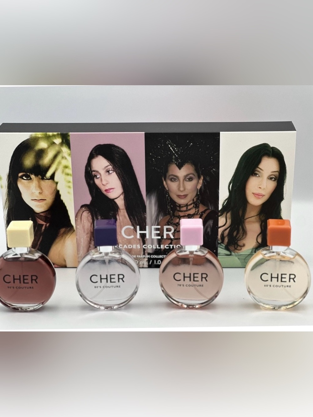 New+Sealed Cher Decades Perfume Collection 4pc Box Set~ 60's/70's/80's/90's~$99